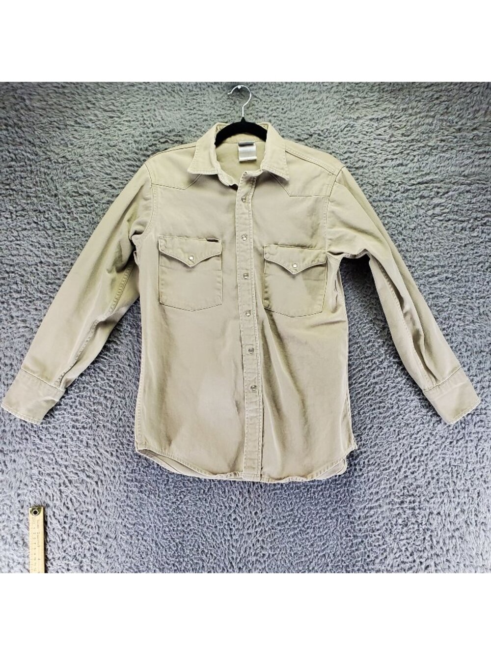 Carhartt Shirt Mens Neck 15x33 Tan Button-Up Long Sleeve Workwear *Read*